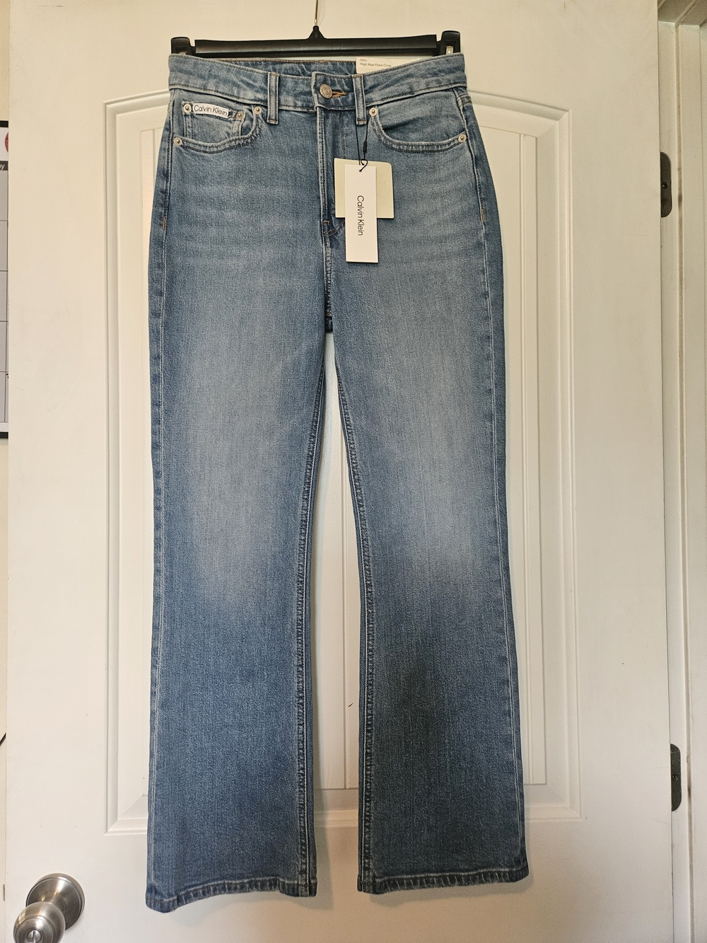 Calvin Klein Women's Icy Brook High Rise Flare Crop Jeans